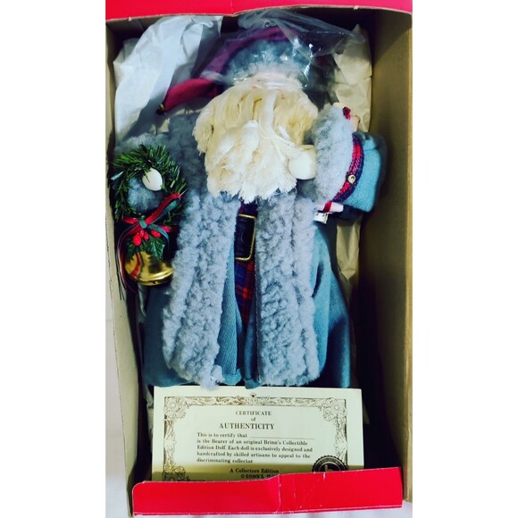 Brinn’s 1990 Collectible Edition Porcelain Santa Doll 11.5" W/ Box - Picture 5 of 16